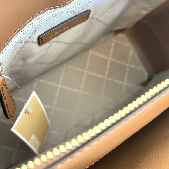 Michael Kors Purse & Wallet Reed Large Logo Belted Satchel Brown MK - Picture 7 of 12